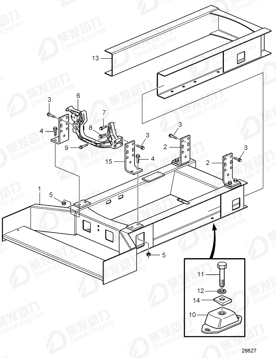 VOLVO Engine anchorage 3841895 Drawing